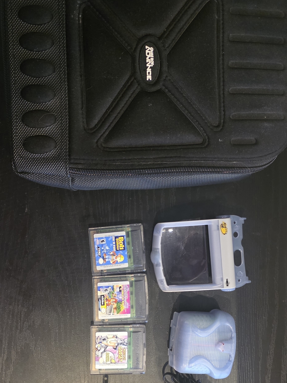 Game Boy Advance Carrying Case with Accessories and 3 Games